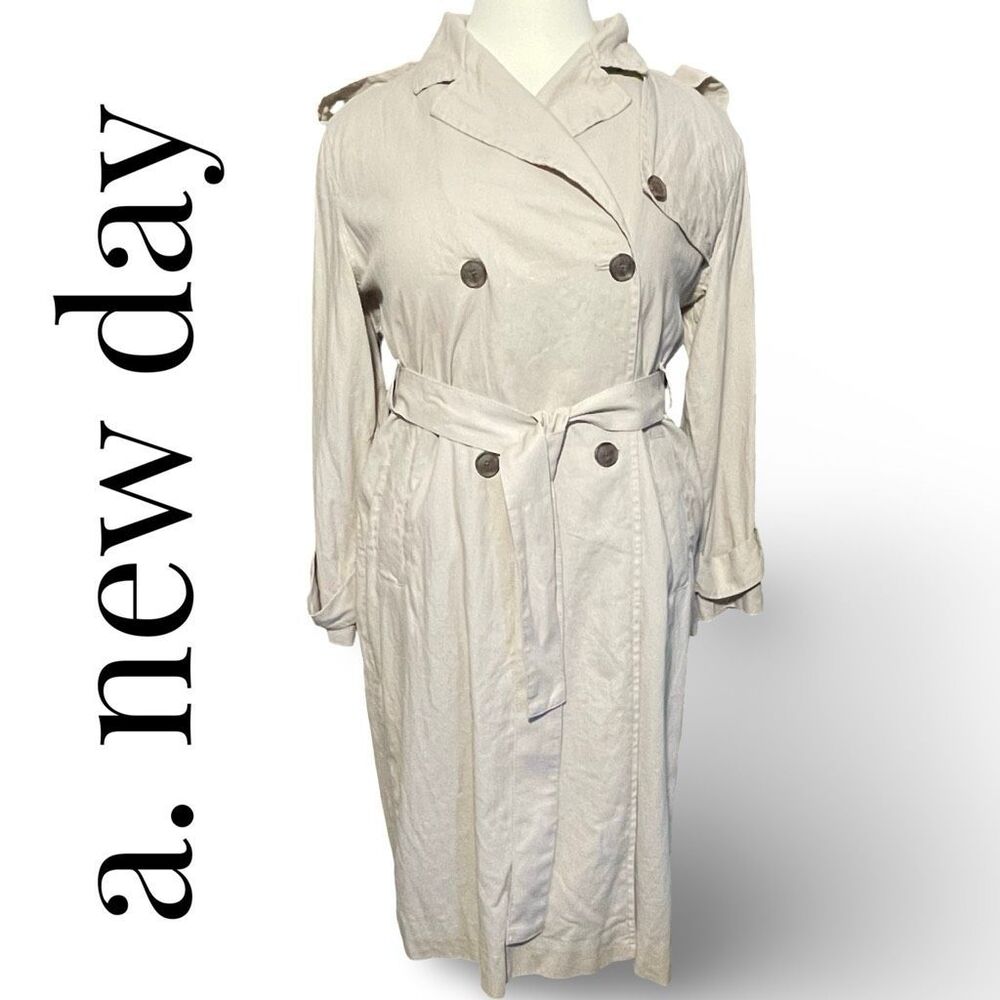 A NEW DAY Trench Coat, Linen-blend fabric,Mid-weight, Size XL, NWT